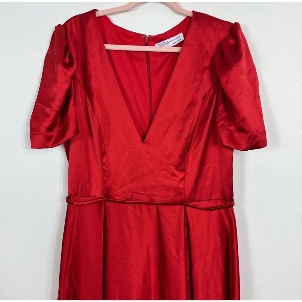 Mac Duggal NWT size 8 Ruby Red satin formal gown style 26606 - Picture 6 of 11